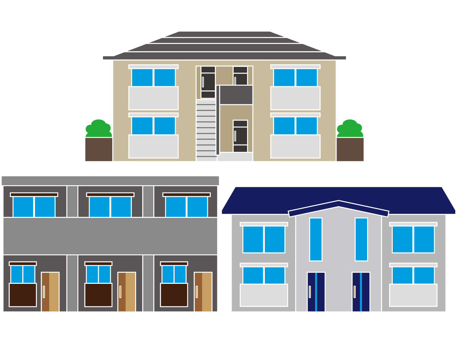 賃貸の利用目的や用途はいろいろあります。戸建てや集合住宅は「住宅」、事務所や店舗は「商業」という用途で使われ、建物管理方法もひとつひとつ異なります。